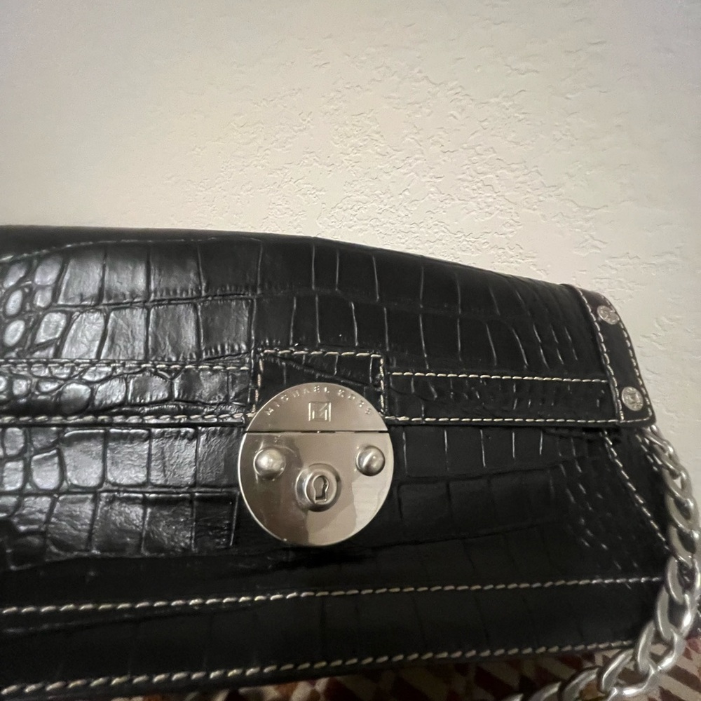 Michael Kors Black Crocodile-Embossed Satchel - Picture 2 of 5